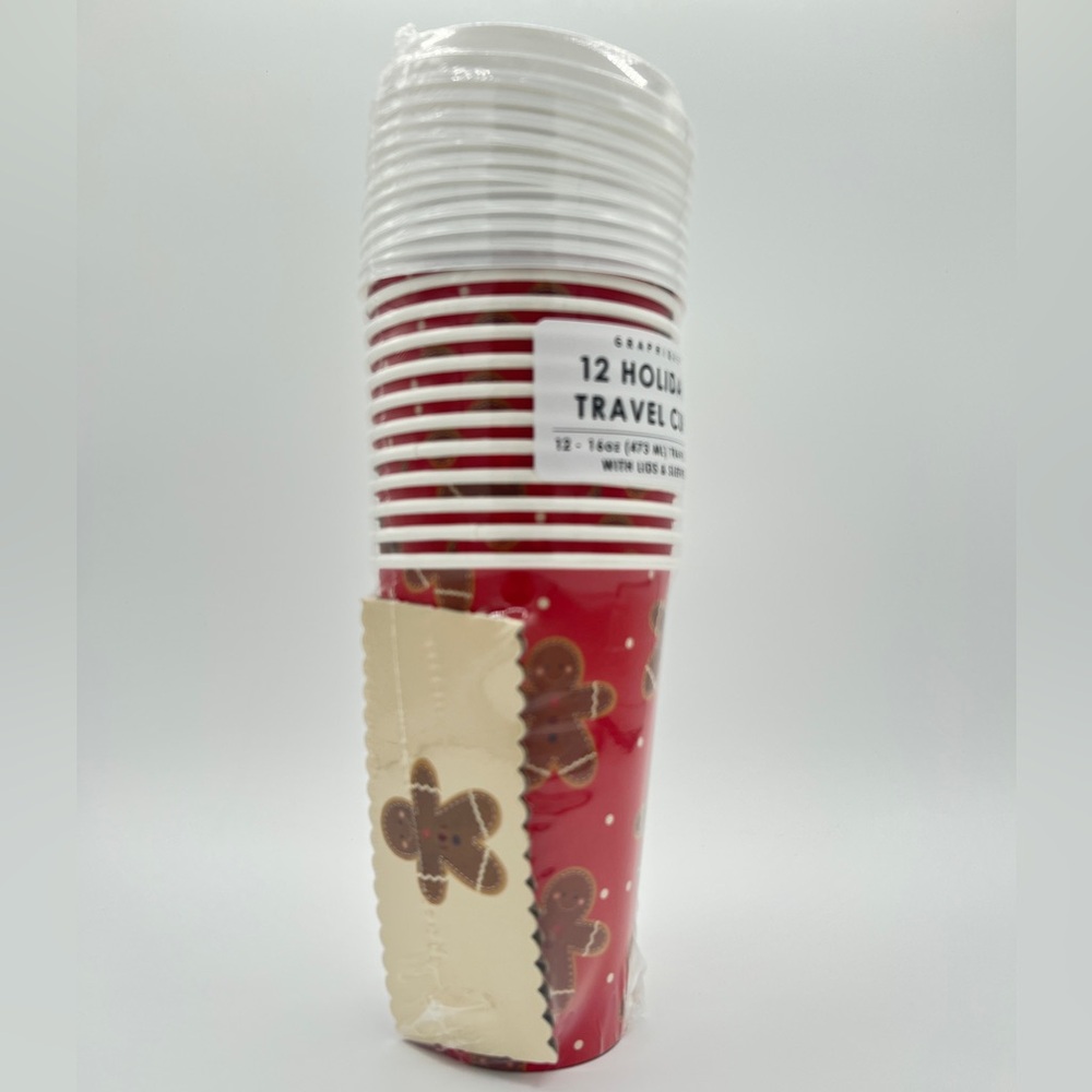 12 Holiday Travel Cups Gingerbread Men